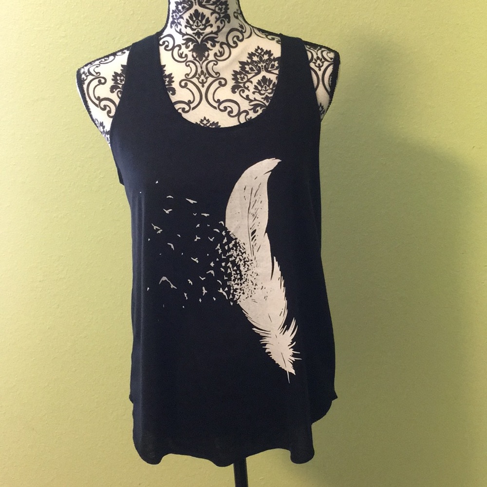 Ladies Sz M flowy black tank top EUC